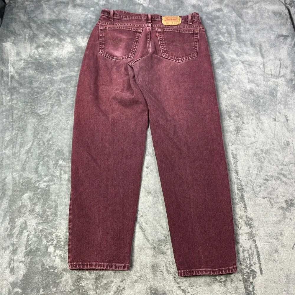 Vintage Levi's 550 Red Tab Jeans Mens 34x28 USA Made Burgundy Faded 90s
